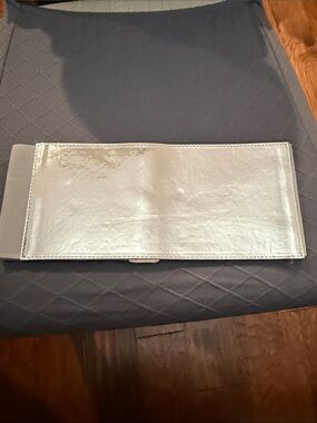 Metallic Silver Wide Waist Belt